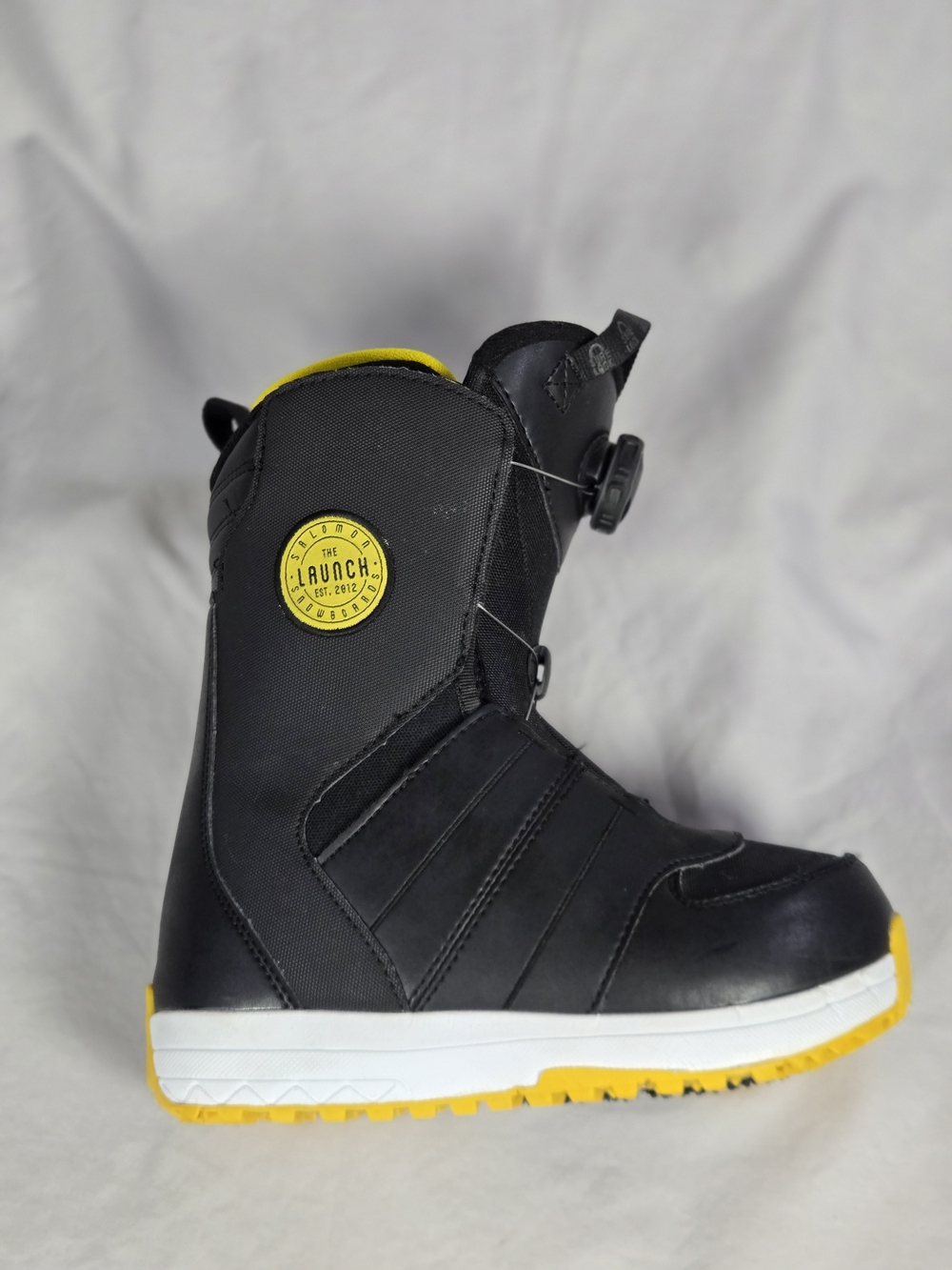 Salomon Kids Launch BOA Jr Snowboard Boots Black Yellow Size 13K